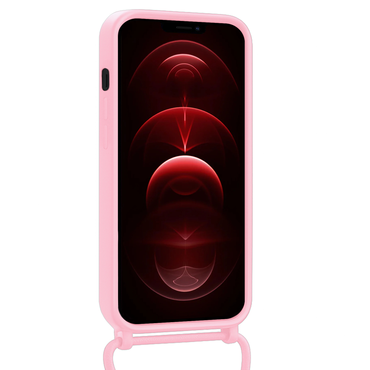 Nomfy Nomfy iPhone 13 Pro Max Hoesje Pashouder met Koord - Lichtroze - 2 PACK