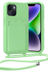 Nomfy Nomfy iPhone 14 Plus Hoesje Pashouder met Koord - Groen