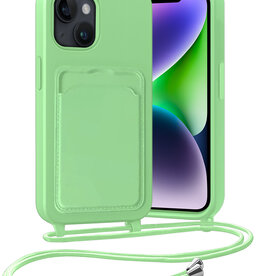 Nomfy Nomfy iPhone 14 Hoesje Pashouder met Koord - Groen