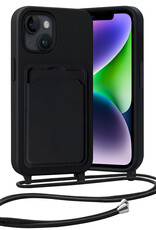 Nomfy Nomfy iPhone 14 Hoesje Pashouder met Koord - Zwart