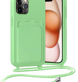 Nomfy Nomfy iPhone 14 Pro Hoesje Pashouder met Koord - Groen