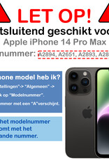 Nomfy Nomfy iPhone 14 Pro Max Hoesje Pashouder met Koord Met Screenprotector - Lichtroze
