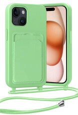 Nomfy Nomfy iPhone 15 Plus Hoesje Pashouder met Koord - Groen