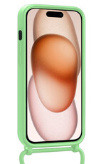 Nomfy Nomfy iPhone 15 Plus Hoesje Pashouder met Koord Met Screenprotector - Groen
