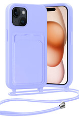 Nomfy Nomfy iPhone 15 Plus Hoesje Pashouder met Koord - Lila