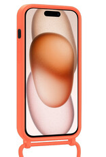 Nomfy Nomfy iPhone 15 Plus Hoesje Pashouder met Koord - Papaya