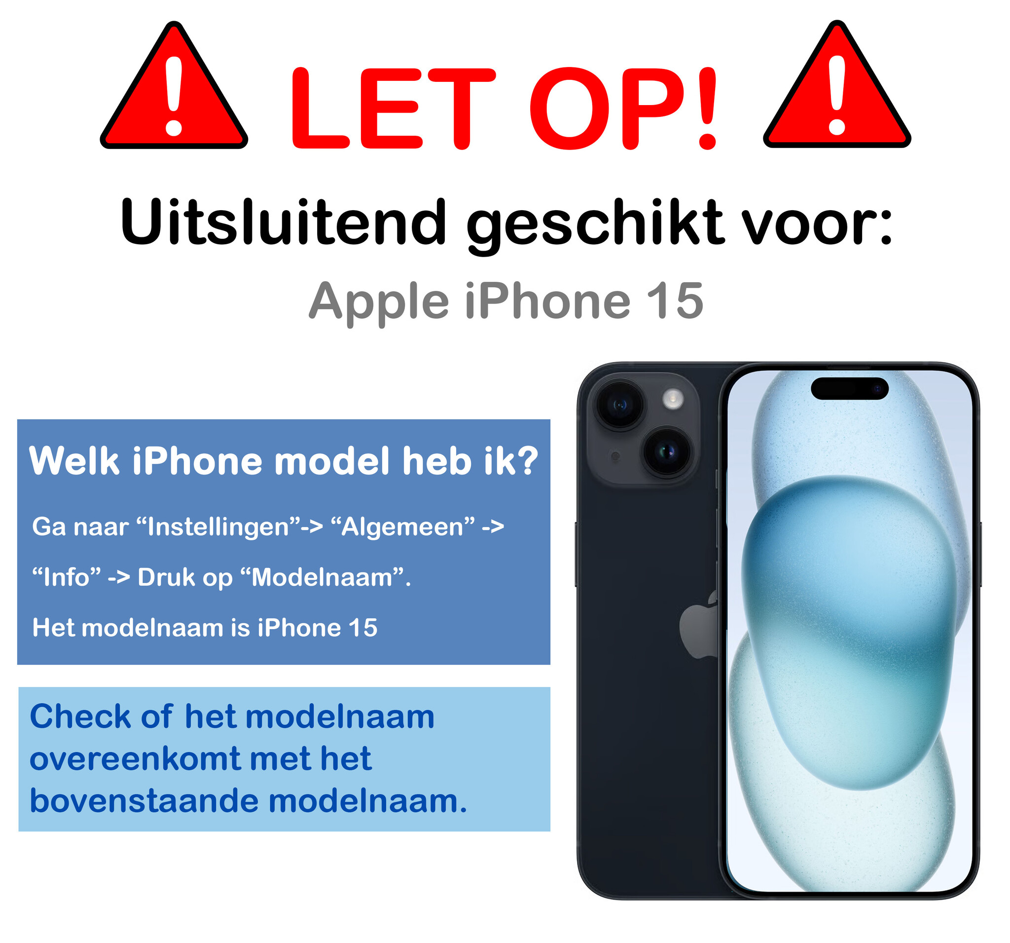 Nomfy Nomfy iPhone 15 Hoesje Pashouder met Koord Met Screenprotector - Donkergroen