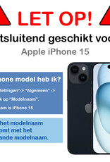 Nomfy Nomfy iPhone 15 Hoesje Pashouder met Koord Met 2x Screenprotector - Donkergroen