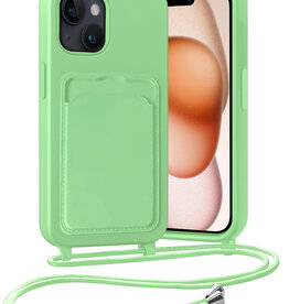 Nomfy Nomfy iPhone 15 Hoesje Pashouder met Koord - Groen