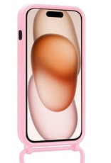 Nomfy Nomfy iPhone 15 Hoesje Pashouder met Koord - Lichtroze