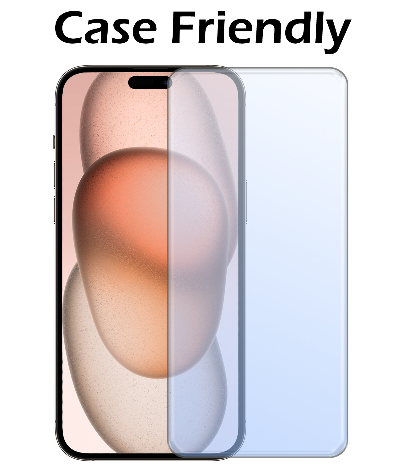 Nomfy Nomfy iPhone 15 Hoesje Pashouder met Koord Met Screenprotector - Lichtroze