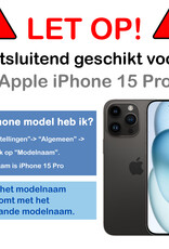 Nomfy Nomfy iPhone 15 Pro Hoesje Pashouder met Koord Met Screenprotector - Geel