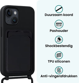 Nomfy Nomfy iPhone 15 Pro Hoesje Pashouder met Koord - Lichtroze