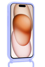 Nomfy Nomfy iPhone 15 Pro Hoesje Pashouder met Koord - Lila