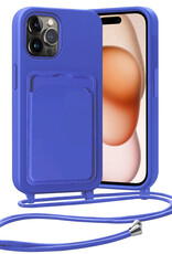 Nomfy Nomfy iPhone 15 Pro Max Hoesje Pashouder met Koord - Fel Blauw