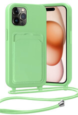 Nomfy Nomfy iPhone 15 Pro Max Hoesje Pashouder met Koord - Groen