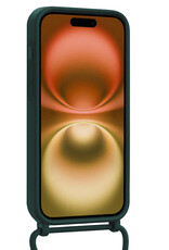 Nomfy Nomfy iPhone 16 Plus Hoesje Pashouder met Koord - Donkergroen - 2 PACK