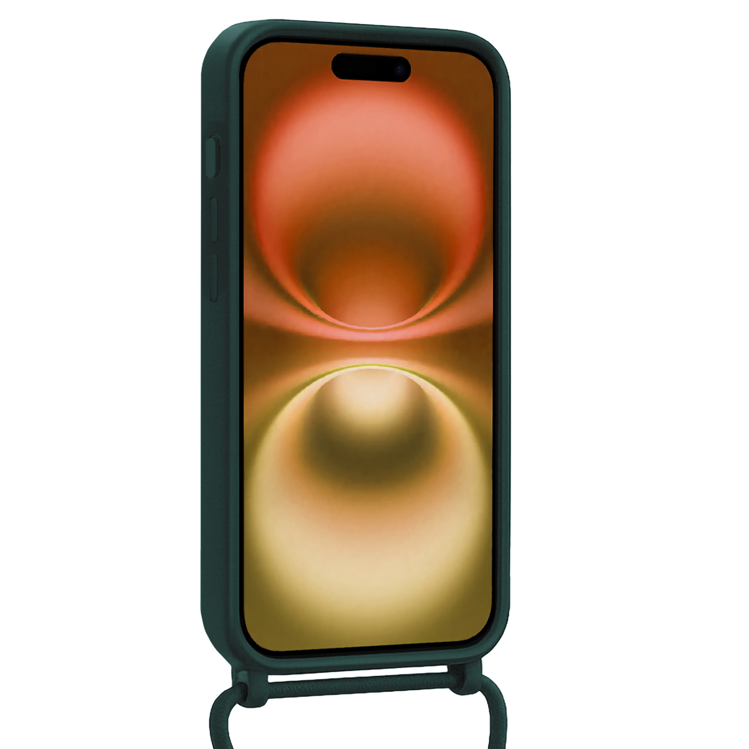 Nomfy Nomfy iPhone 16 Plus Hoesje Pashouder met Koord - Donkergroen - 2 PACK