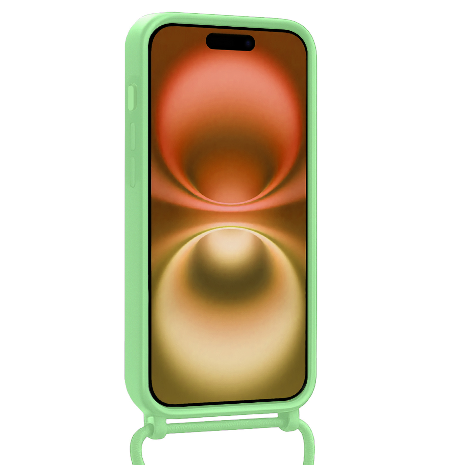 Nomfy Nomfy iPhone 16 Plus Hoesje Pashouder met Koord - Groen - 2 PACK