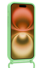 Nomfy Nomfy iPhone 16 Plus Hoesje Pashouder met Koord Met Screenprotector - Groen