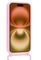 Nomfy Nomfy iPhone 16 Plus Hoesje Pashouder met Koord - Lichtroze