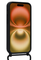 Nomfy Nomfy iPhone 16 Plus Hoesje Pashouder met Koord - Zwart