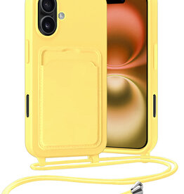 Nomfy Nomfy iPhone 16 Hoesje Pashouder met Koord - Geel
