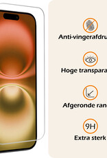 Nomfy Nomfy iPhone 16 Hoesje Pashouder met Koord Met Screenprotector - Geel