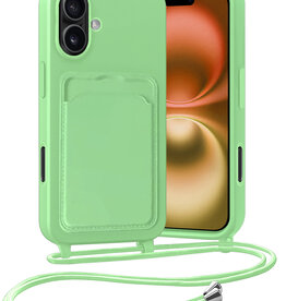 Nomfy Nomfy iPhone 16 Hoesje Pashouder met Koord - Groen