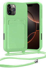 Nomfy Nomfy iPhone 16 Pro Hoesje Pashouder met Koord - Groen