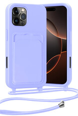 Nomfy Nomfy iPhone 16 Pro Hoesje Pashouder met Koord - Lila