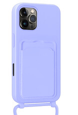 Nomfy Nomfy iPhone 16 Pro Hoesje Pashouder met Koord - Lila