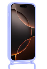 Nomfy Nomfy iPhone 16 Pro Hoesje Pashouder met Koord Met 2x Screenprotector - Lila