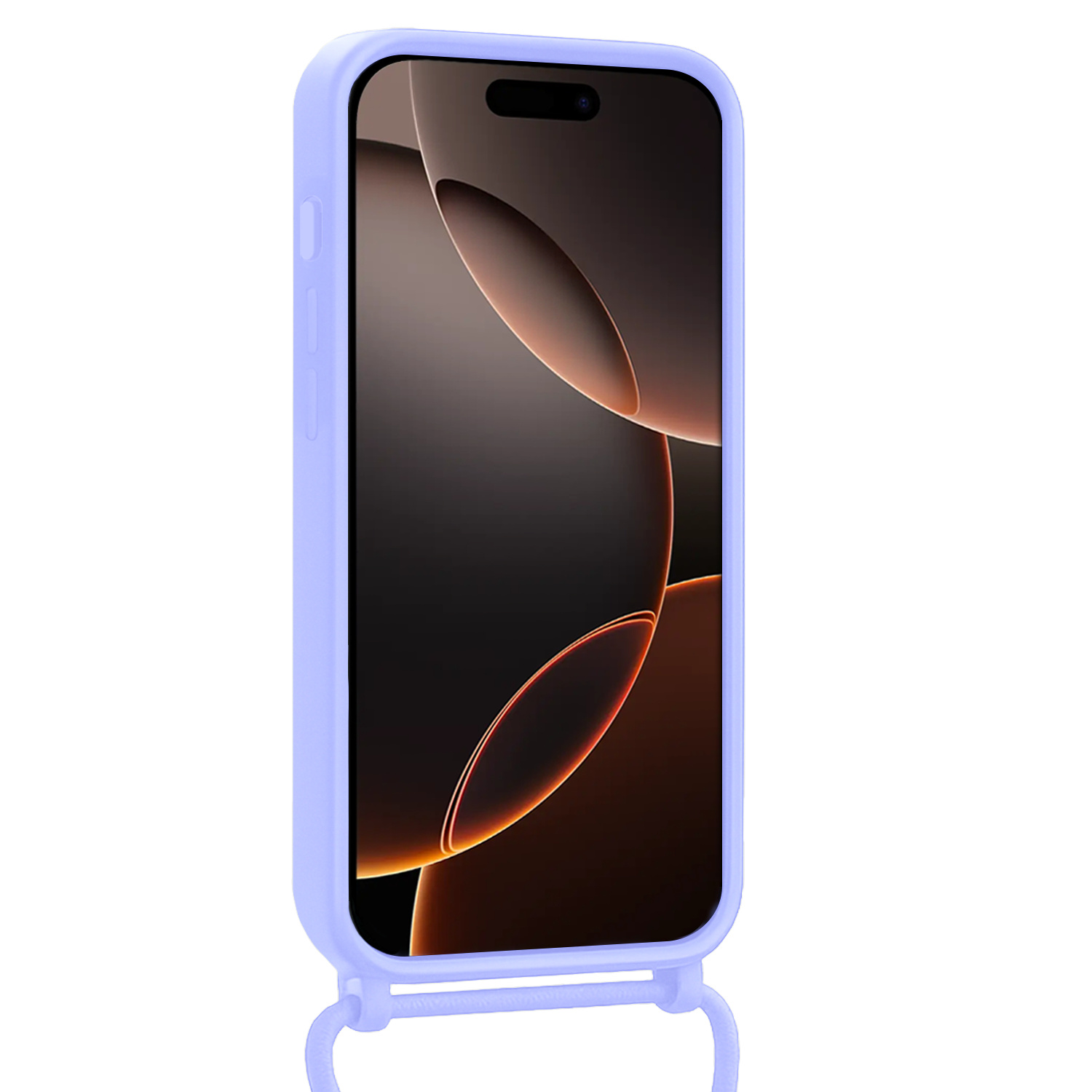 Nomfy Nomfy iPhone 16 Pro Hoesje Pashouder met Koord Met 2x Screenprotector - Lila