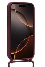 Nomfy Nomfy iPhone 16 Pro Max Hoesje Pashouder met Koord - Aubergine