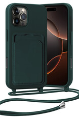Nomfy Nomfy iPhone 16 Pro Max Hoesje Pashouder met Koord - Donkergroen