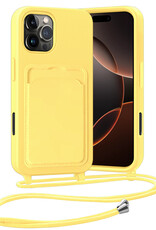 Nomfy Nomfy iPhone 16 Pro Max Hoesje Pashouder met Koord - Geel
