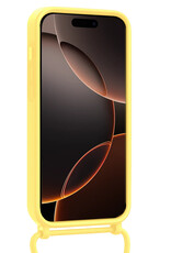 Nomfy Nomfy iPhone 16 Pro Max Hoesje Pashouder met Koord Met 2x Screenprotector - Geel