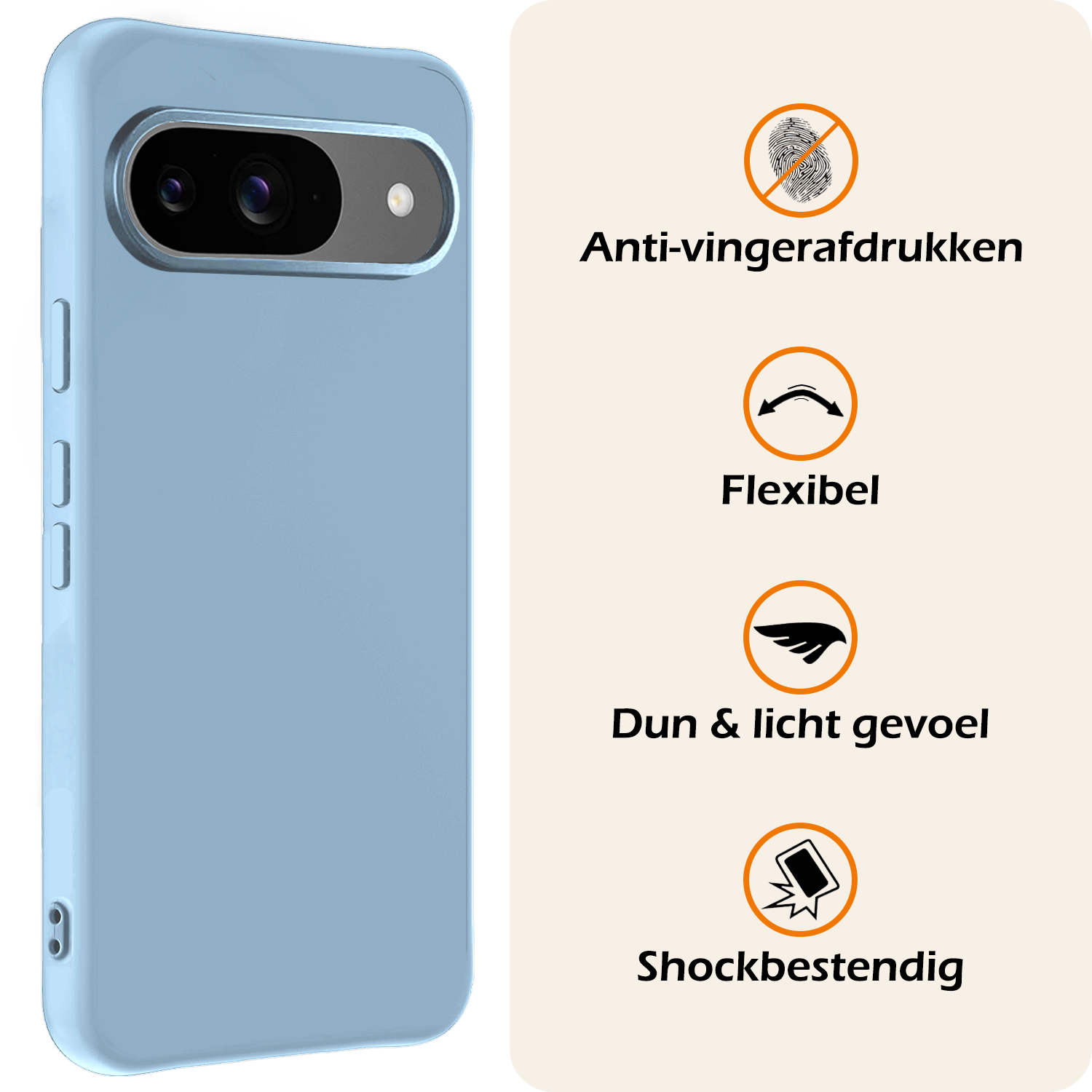 Nomfy Nomfy Google Pixel 10 Hoesje Siliconen - Lichtblauw - 2 PACK