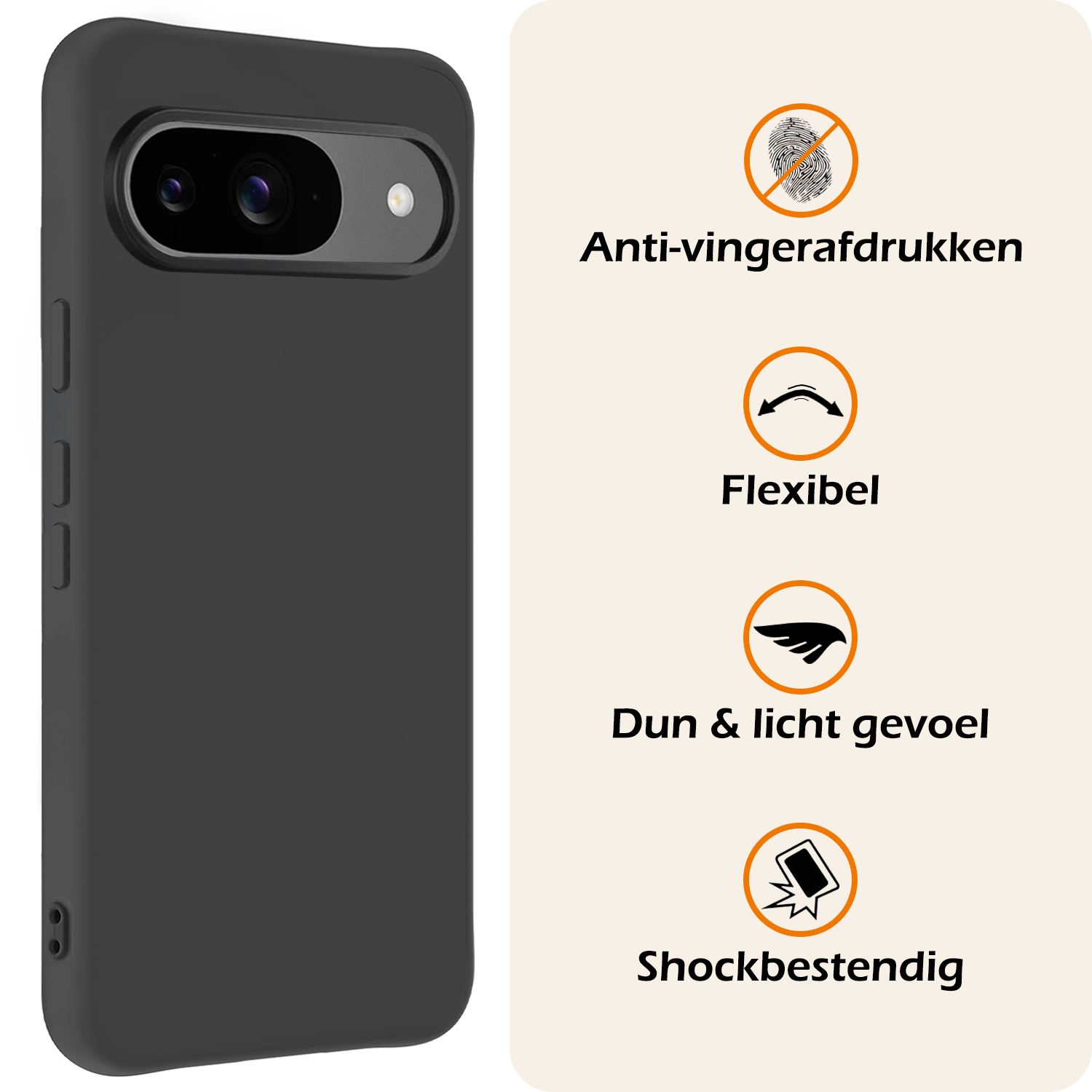 Nomfy Nomfy Google Pixel 10 Hoesje Siliconen - Zwart - 2 PACK