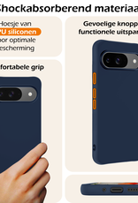 Nomfy Nomfy Google Pixel 10 Hoesje Siliconen Met Screenprotector - Donkerblauw