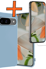 Nomfy Nomfy Google Pixel 10 Hoesje Siliconen Met Screenprotector - Lichtblauw