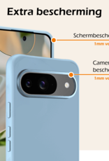Nomfy Nomfy Google Pixel 10 Hoesje Siliconen Met Screenprotector - Lichtblauw