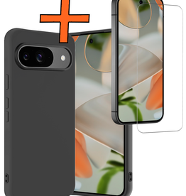 Nomfy Nomfy Google Pixel 10 Hoesje Siliconen Met Screenprotector - Zwart