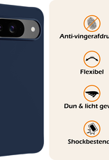 Nomfy Nomfy Google Pixel 10 Hoesje Siliconen Met 2x Screenprotector - Donkerblauw