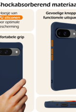 Nomfy Nomfy Google Pixel 10 Hoesje Siliconen Met 2x Screenprotector - Donkerblauw