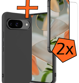 Nomfy Nomfy Google Pixel 10 Hoesje Siliconen Met 2x Screenprotector - Zwart