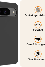 Nomfy Nomfy Google Pixel 10 Hoesje Siliconen Met 2x Screenprotector - Zwart