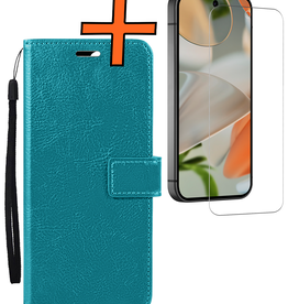 Nomfy Nomfy Google Pixel 10 Hoesje Bookcase Met Screenprotector - Turquoise