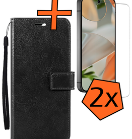 Nomfy Nomfy Google Pixel 10 Hoesje Bookcase Met 2x Screenprotector - Zwart